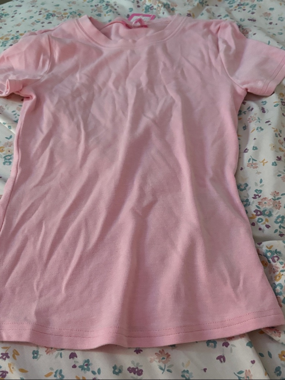 Edikted Light Pink Short Sleeve Tee